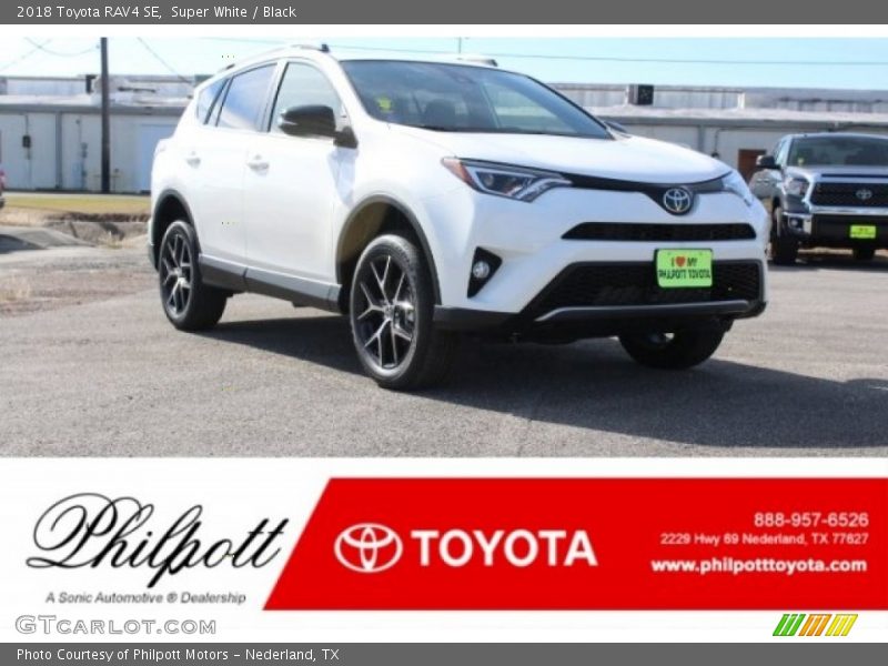 Super White / Black 2018 Toyota RAV4 SE