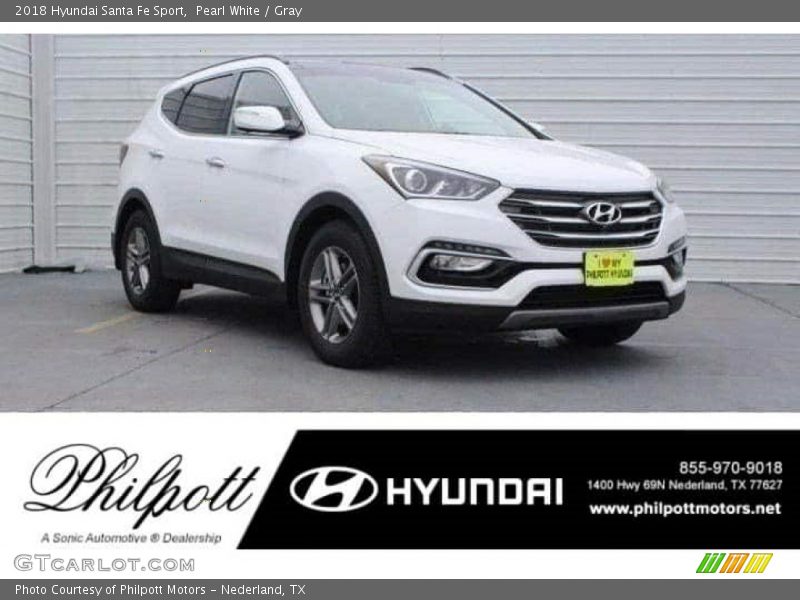 Pearl White / Gray 2018 Hyundai Santa Fe Sport