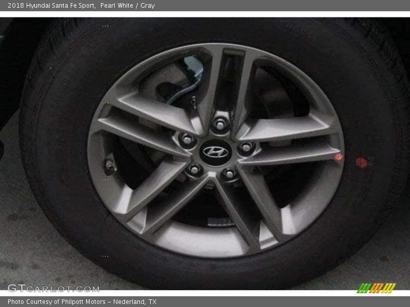 Pearl White / Gray 2018 Hyundai Santa Fe Sport