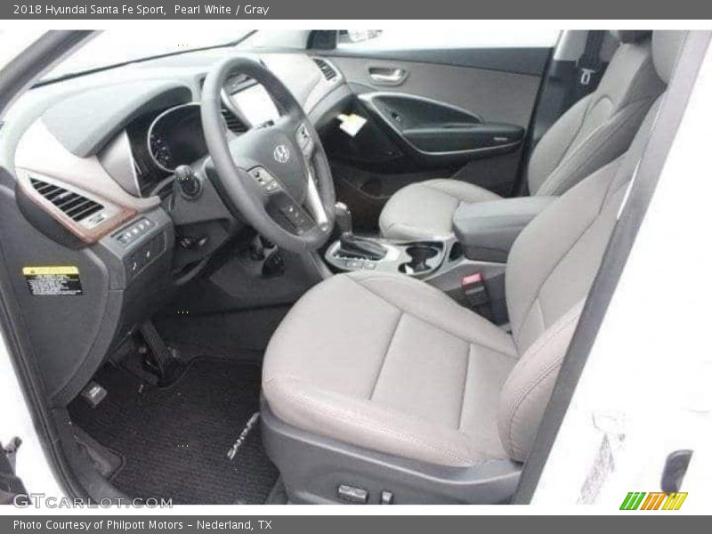 Pearl White / Gray 2018 Hyundai Santa Fe Sport