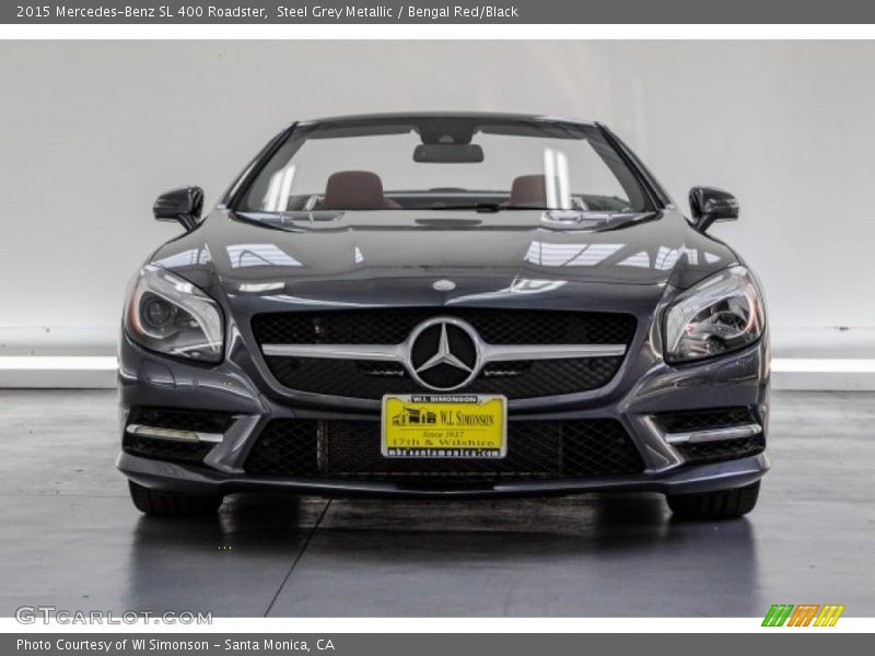 Steel Grey Metallic / Bengal Red/Black 2015 Mercedes-Benz SL 400 Roadster