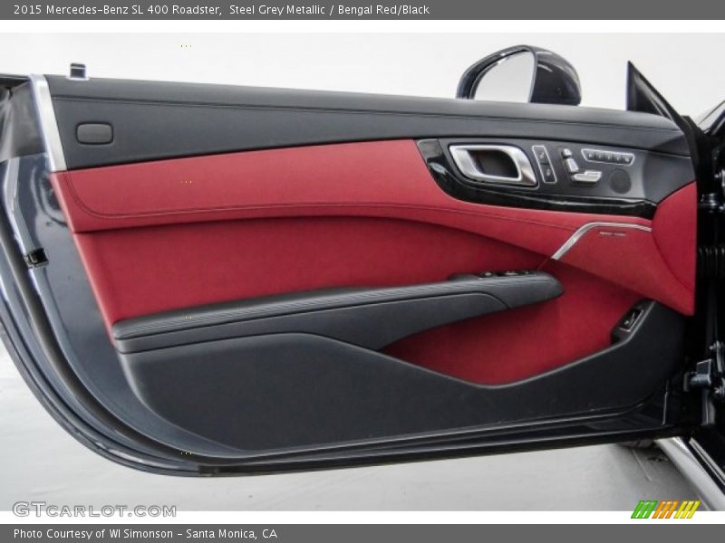 Steel Grey Metallic / Bengal Red/Black 2015 Mercedes-Benz SL 400 Roadster