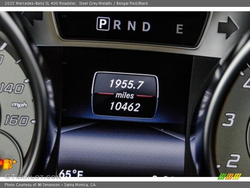Steel Grey Metallic / Bengal Red/Black 2015 Mercedes-Benz SL 400 Roadster
