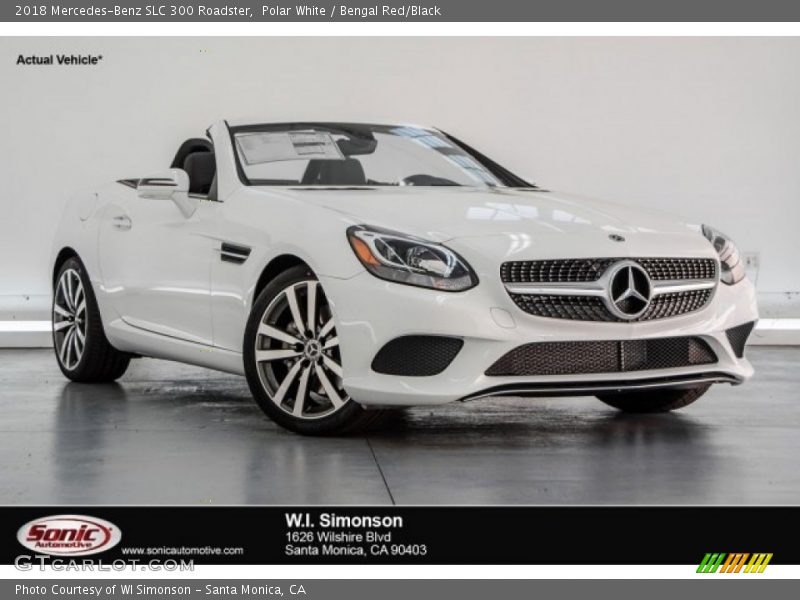 Polar White / Bengal Red/Black 2018 Mercedes-Benz SLC 300 Roadster