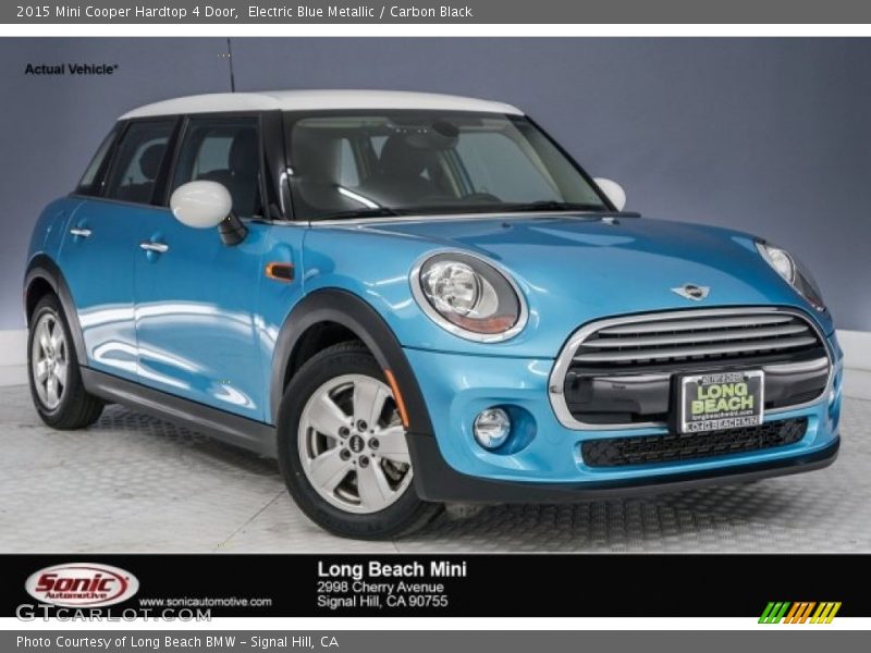 Electric Blue Metallic / Carbon Black 2015 Mini Cooper Hardtop 4 Door