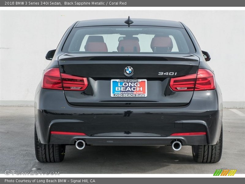 Black Sapphire Metallic / Coral Red 2018 BMW 3 Series 340i Sedan