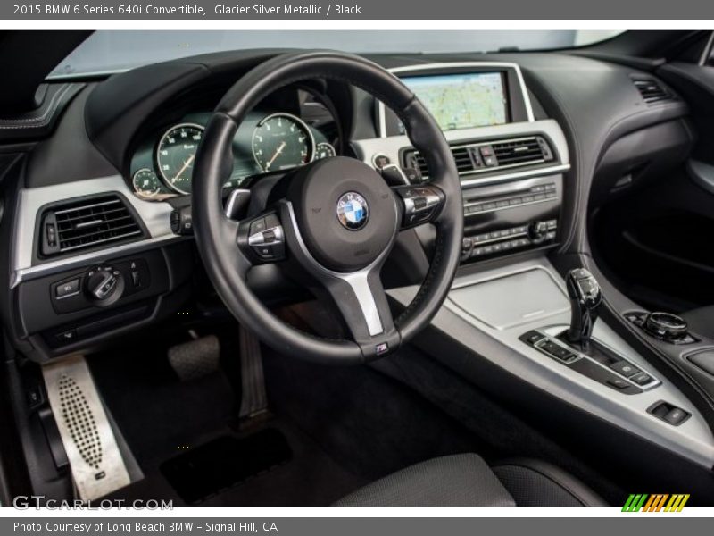 Glacier Silver Metallic / Black 2015 BMW 6 Series 640i Convertible