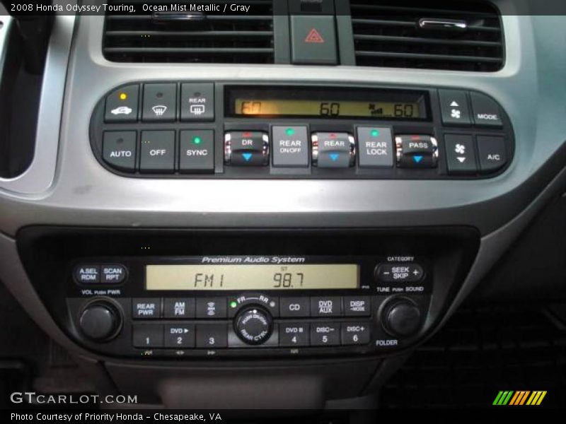 Ocean Mist Metallic / Gray 2008 Honda Odyssey Touring