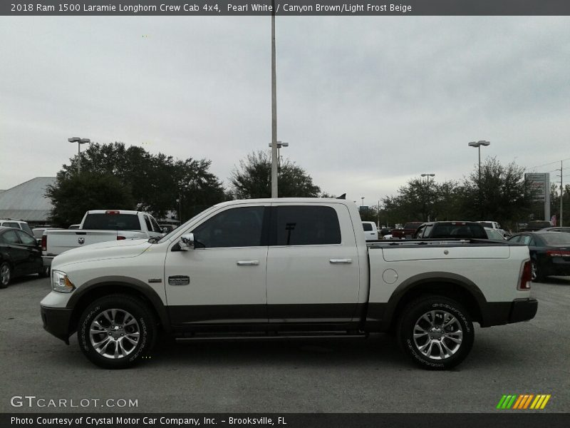 Pearl White / Canyon Brown/Light Frost Beige 2018 Ram 1500 Laramie Longhorn Crew Cab 4x4