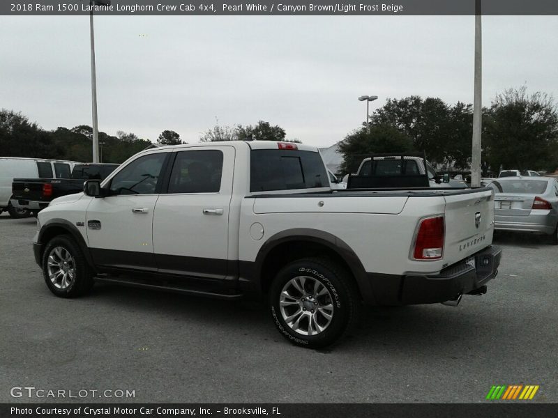 Pearl White / Canyon Brown/Light Frost Beige 2018 Ram 1500 Laramie Longhorn Crew Cab 4x4