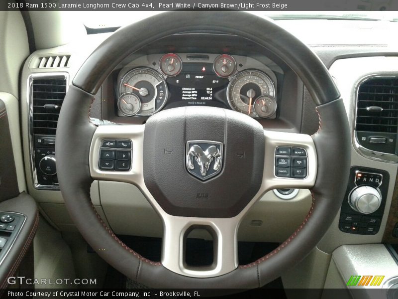 Pearl White / Canyon Brown/Light Frost Beige 2018 Ram 1500 Laramie Longhorn Crew Cab 4x4
