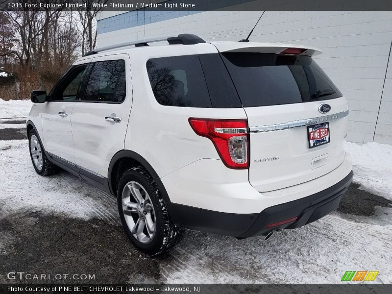 White Platinum / Medium Light Stone 2015 Ford Explorer Limited