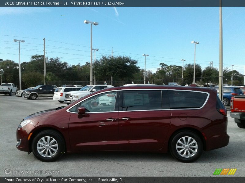 Velvet Red Pearl / Black/Alloy 2018 Chrysler Pacifica Touring Plus