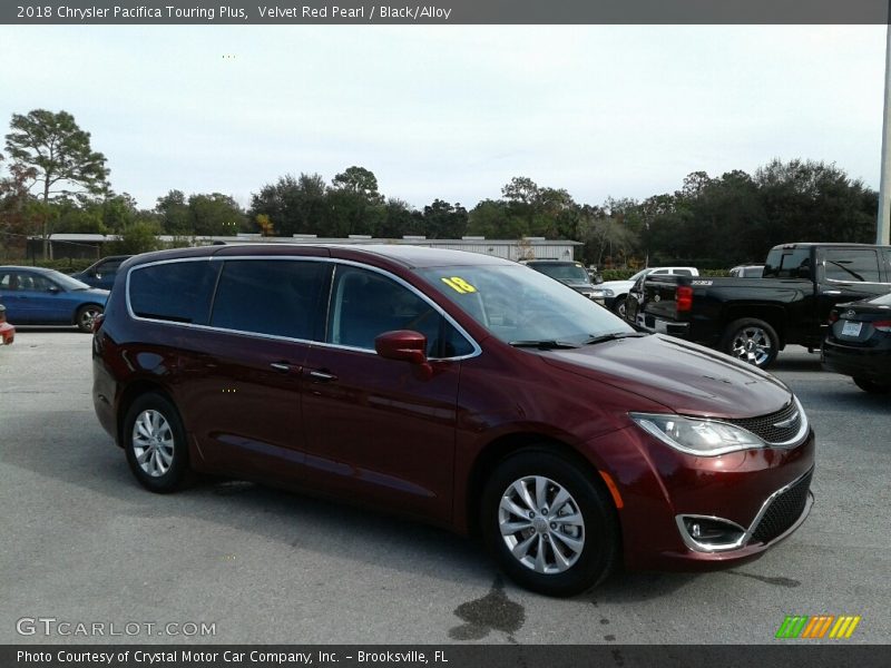Velvet Red Pearl / Black/Alloy 2018 Chrysler Pacifica Touring Plus