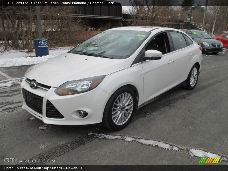White Platinum / Charcoal Black 2013 Ford Focus Titanium Sedan