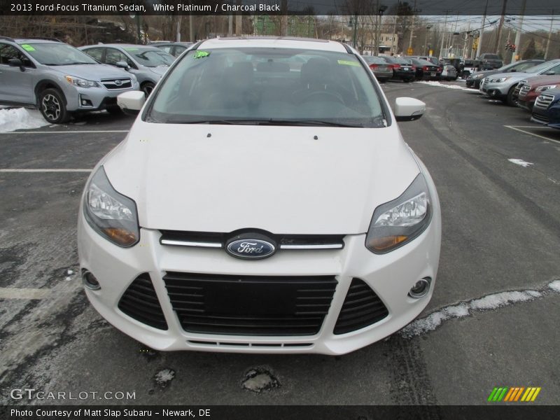 White Platinum / Charcoal Black 2013 Ford Focus Titanium Sedan