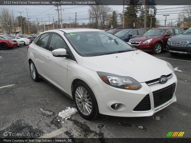 White Platinum / Charcoal Black 2013 Ford Focus Titanium Sedan