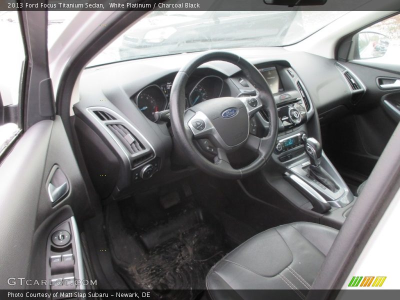 White Platinum / Charcoal Black 2013 Ford Focus Titanium Sedan