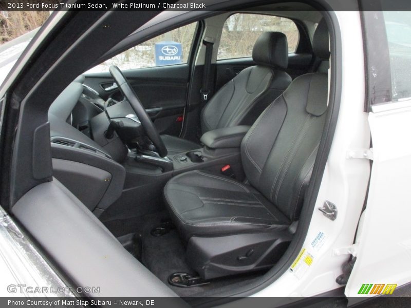 White Platinum / Charcoal Black 2013 Ford Focus Titanium Sedan