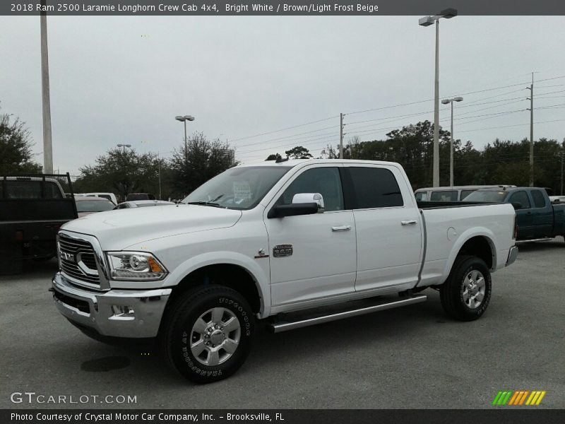 Bright White / Brown/Light Frost Beige 2018 Ram 2500 Laramie Longhorn Crew Cab 4x4