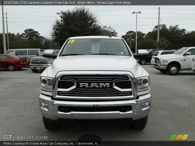 Bright White / Brown/Light Frost Beige 2018 Ram 2500 Laramie Longhorn Crew Cab 4x4