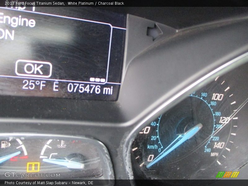 White Platinum / Charcoal Black 2013 Ford Focus Titanium Sedan