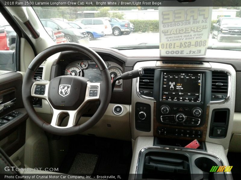 Bright White / Brown/Light Frost Beige 2018 Ram 2500 Laramie Longhorn Crew Cab 4x4