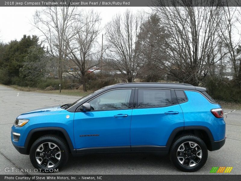 Laser Blue Pearl / Black/Ruby Red 2018 Jeep Compass Trailhawk 4x4