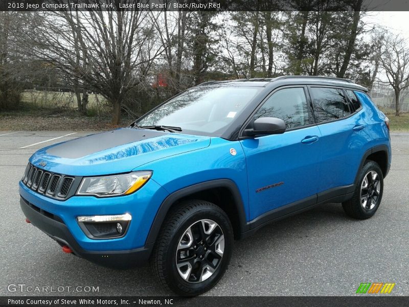 Laser Blue Pearl / Black/Ruby Red 2018 Jeep Compass Trailhawk 4x4