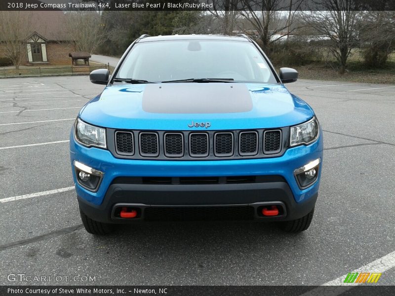 Laser Blue Pearl / Black/Ruby Red 2018 Jeep Compass Trailhawk 4x4