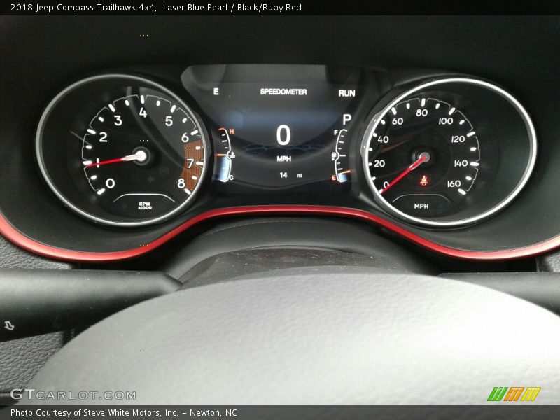 Laser Blue Pearl / Black/Ruby Red 2018 Jeep Compass Trailhawk 4x4