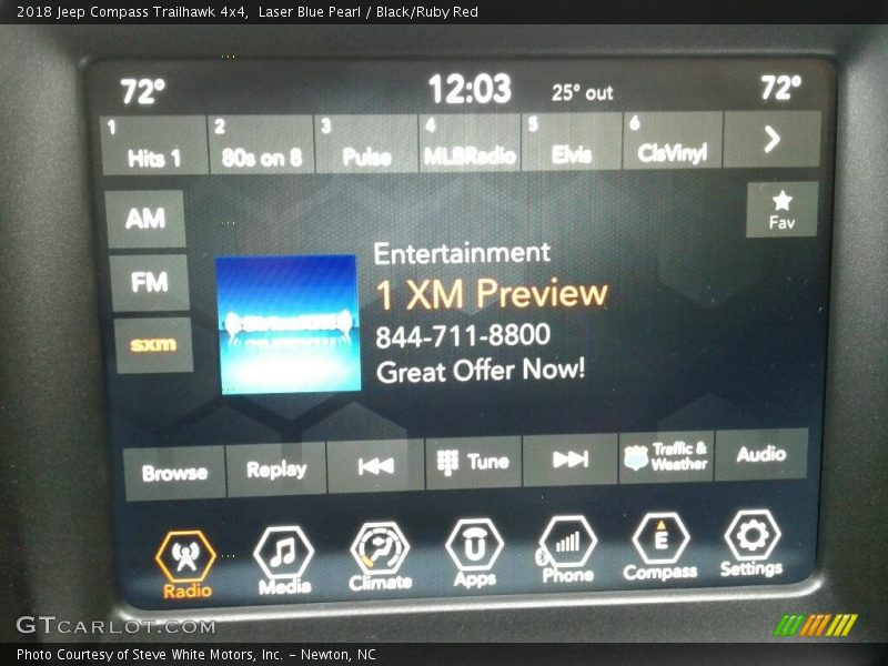 Laser Blue Pearl / Black/Ruby Red 2018 Jeep Compass Trailhawk 4x4