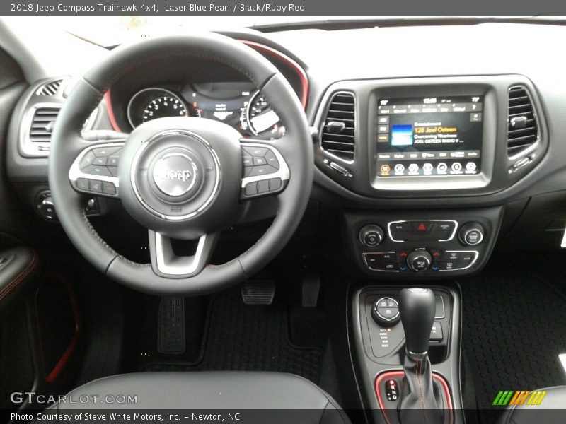 Laser Blue Pearl / Black/Ruby Red 2018 Jeep Compass Trailhawk 4x4