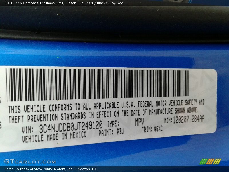 Laser Blue Pearl / Black/Ruby Red 2018 Jeep Compass Trailhawk 4x4