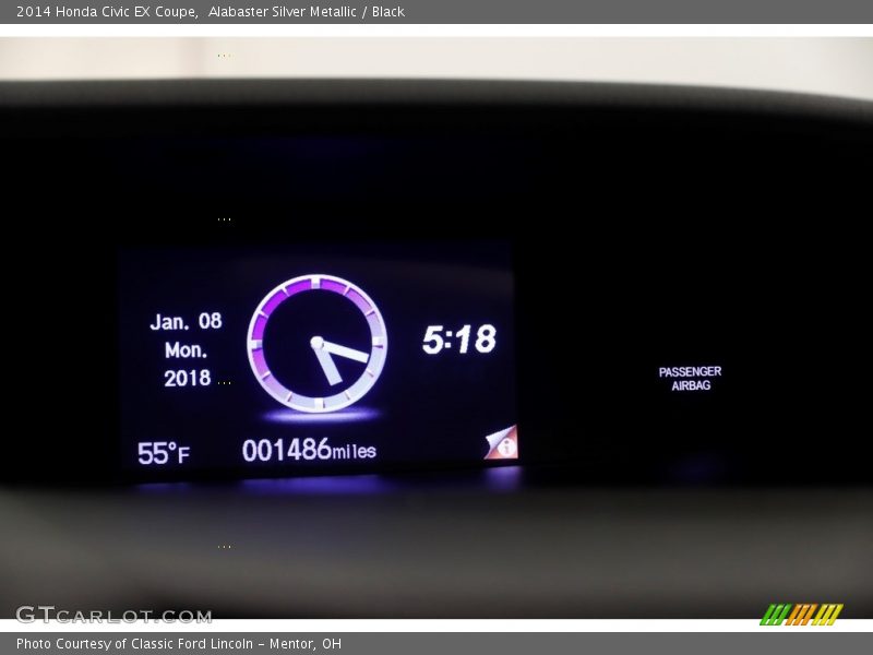 Alabaster Silver Metallic / Black 2014 Honda Civic EX Coupe