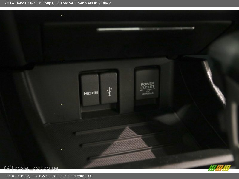 Alabaster Silver Metallic / Black 2014 Honda Civic EX Coupe