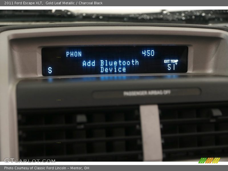 Gold Leaf Metallic / Charcoal Black 2011 Ford Escape XLT