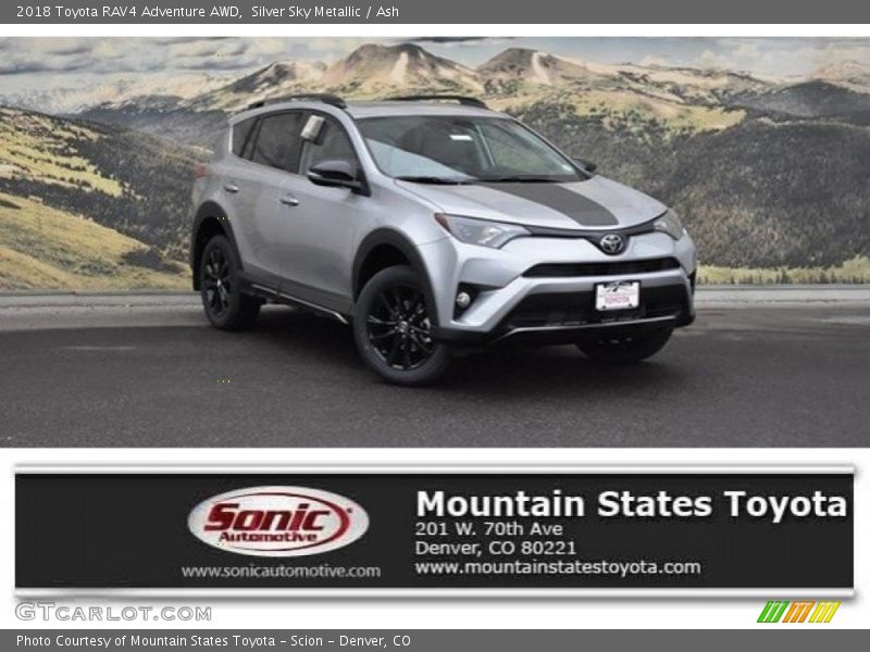 Silver Sky Metallic / Ash 2018 Toyota RAV4 Adventure AWD