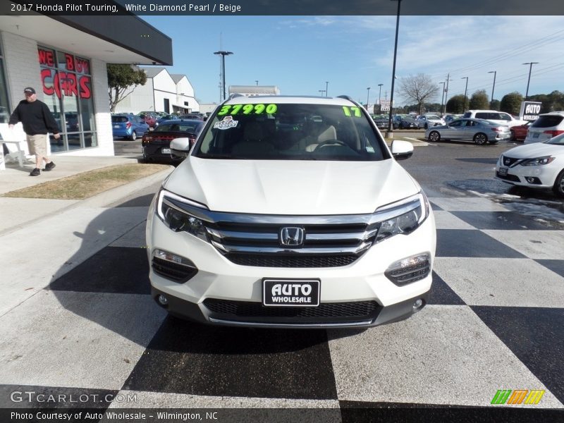White Diamond Pearl / Beige 2017 Honda Pilot Touring