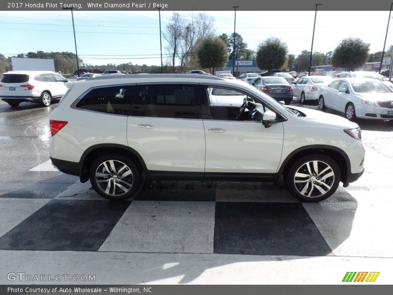 White Diamond Pearl / Beige 2017 Honda Pilot Touring