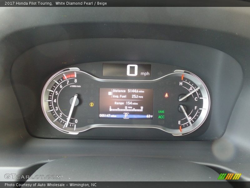 White Diamond Pearl / Beige 2017 Honda Pilot Touring