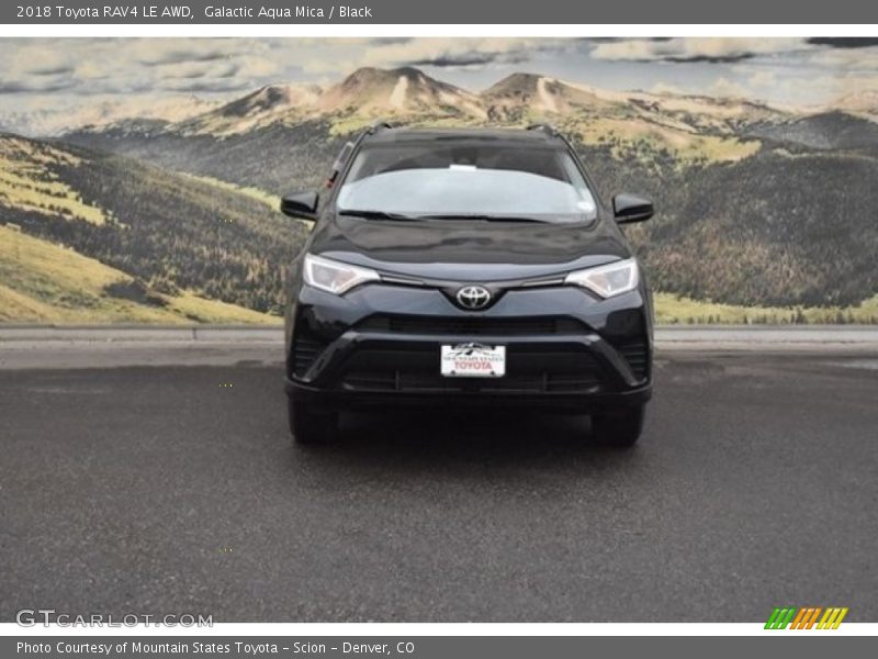 Galactic Aqua Mica / Black 2018 Toyota RAV4 LE AWD
