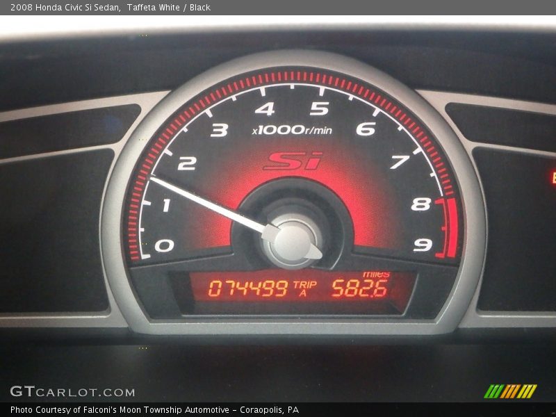 Taffeta White / Black 2008 Honda Civic Si Sedan