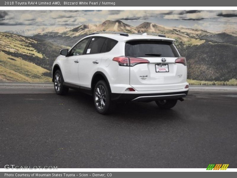 Blizzard White Pearl / Nutmeg 2018 Toyota RAV4 Limited AWD