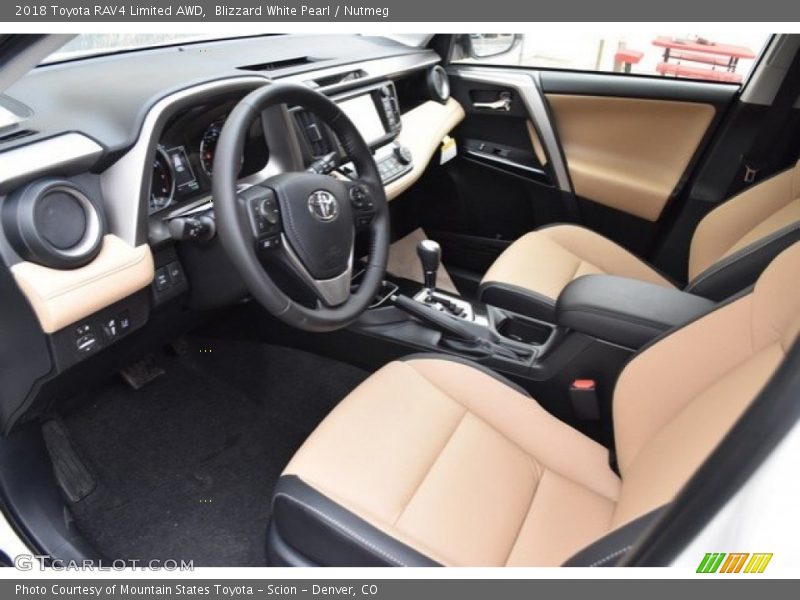 Blizzard White Pearl / Nutmeg 2018 Toyota RAV4 Limited AWD