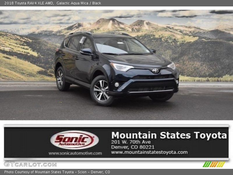 Galactic Aqua Mica / Black 2018 Toyota RAV4 XLE AWD