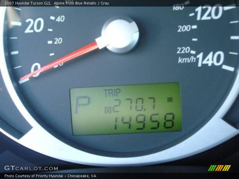 Alpine Frost Blue Metallic / Gray 2007 Hyundai Tucson GLS