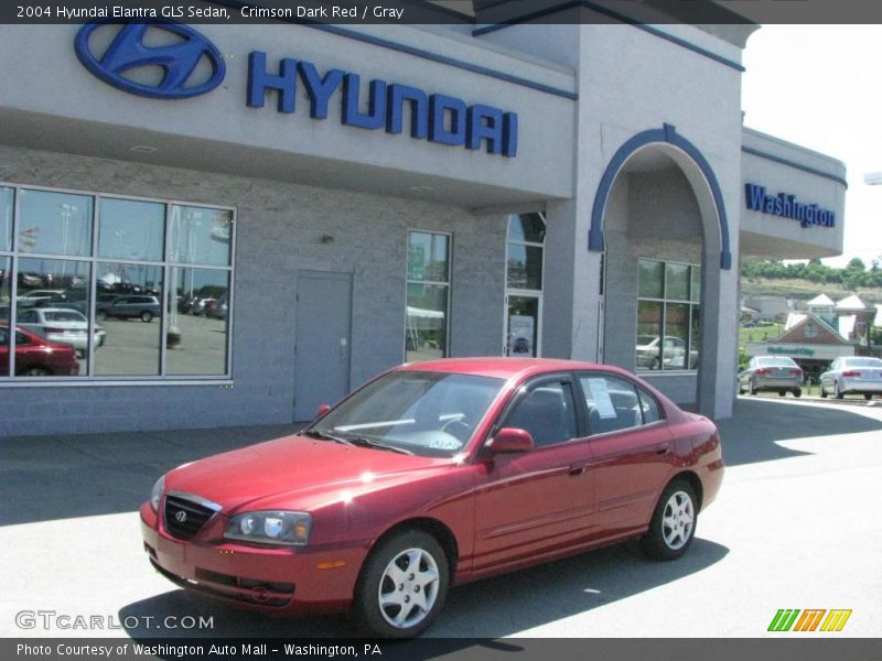 Crimson Dark Red / Gray 2004 Hyundai Elantra GLS Sedan