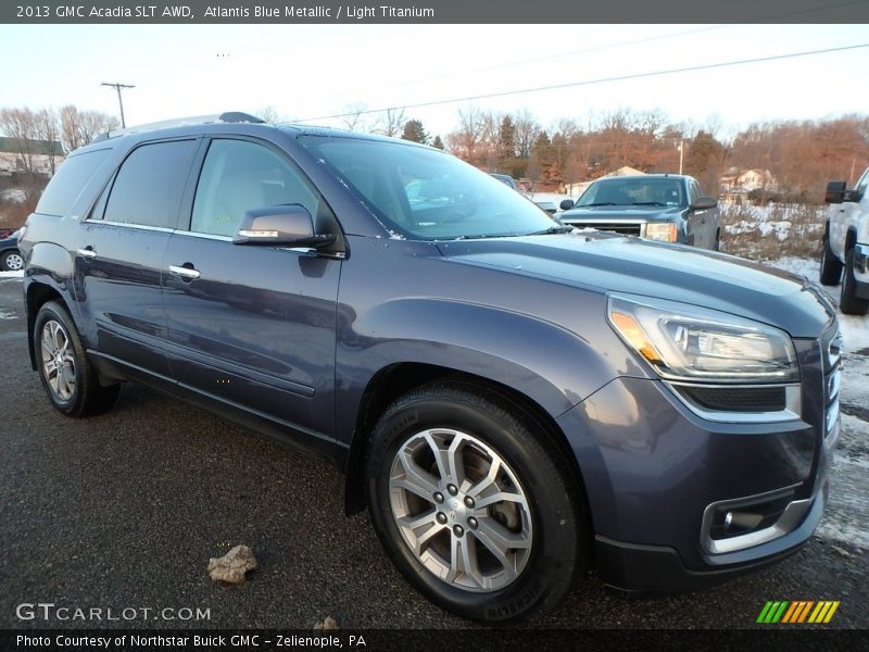 Atlantis Blue Metallic / Light Titanium 2013 GMC Acadia SLT AWD