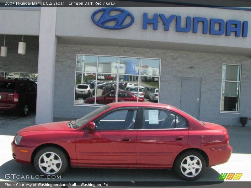 Crimson Dark Red / Gray 2004 Hyundai Elantra GLS Sedan